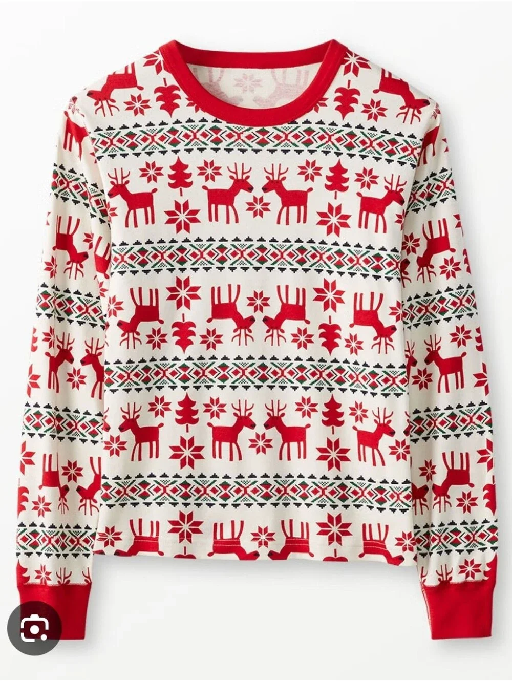Hanna Andersson Dear Deer Long John Pajama Top Holiday Christmas Matching 10